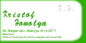 kristof homolya business card